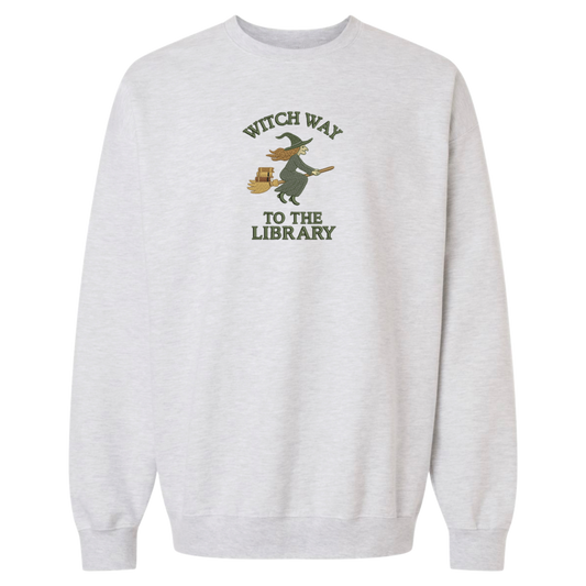Witch Way To The Library Crewneck