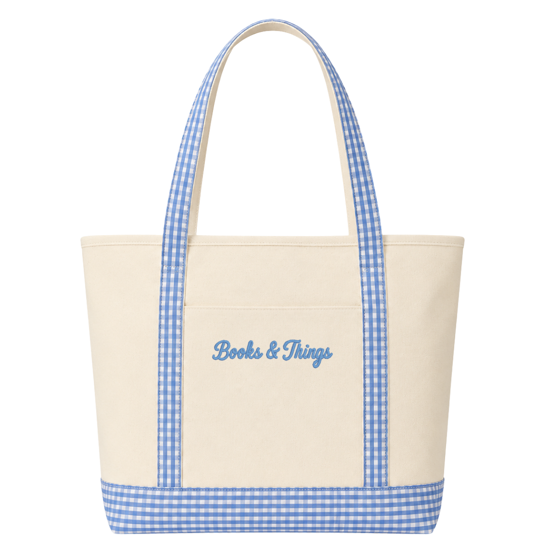 Books & Things Gingham Tote