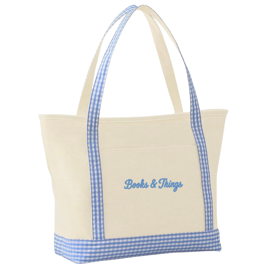 Books & Things Gingham Tote
