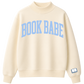 Printed Book Babe Mock Neck Crewneck