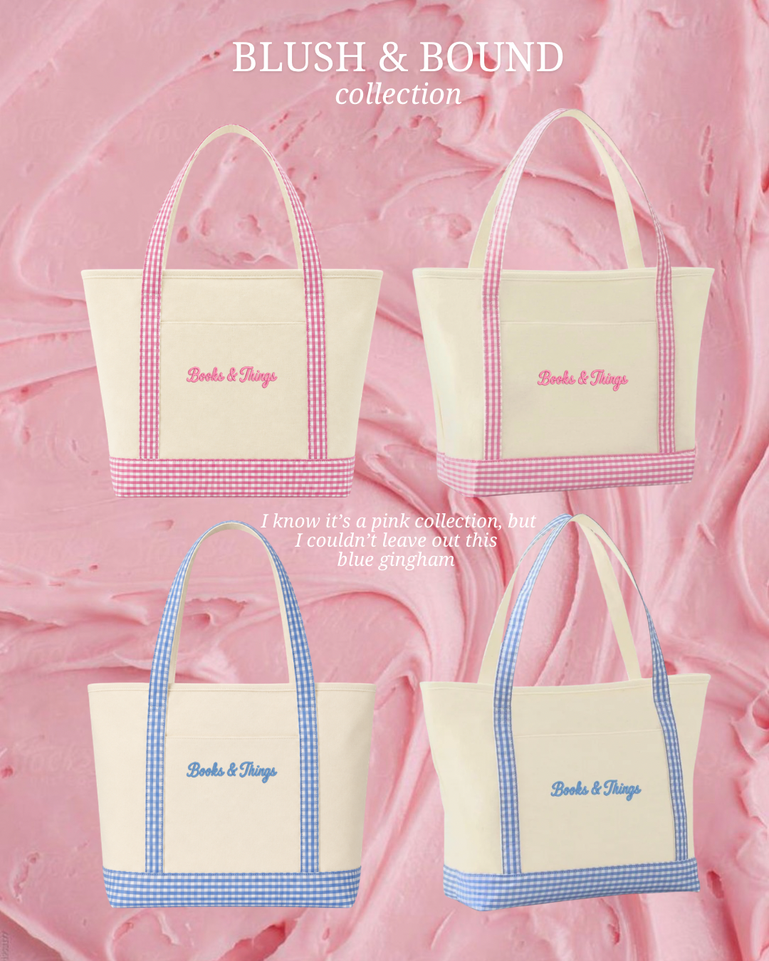 Books & Things Gingham Tote