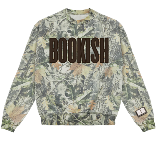 Printed Bookish Camo Crewnecks