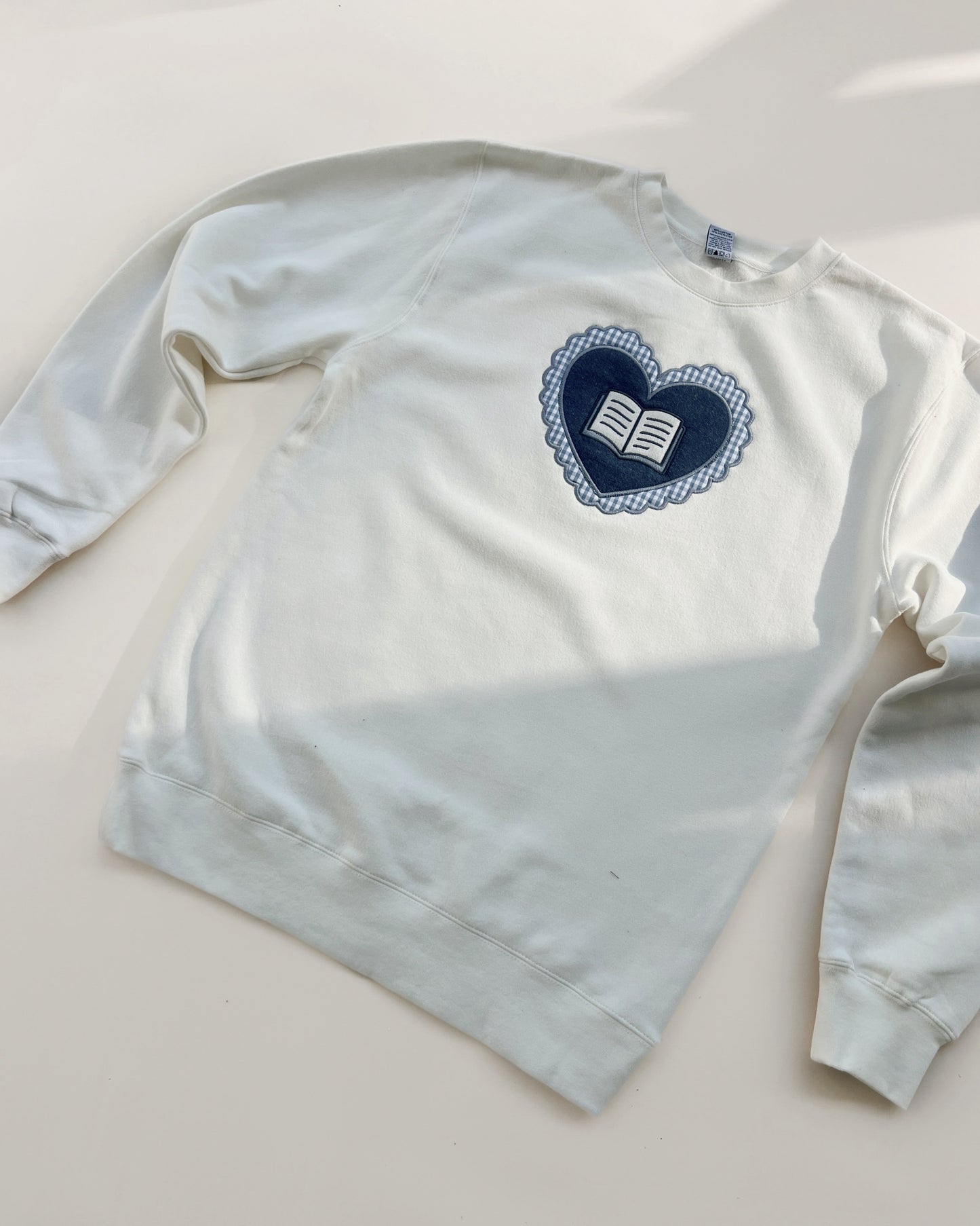 Appliqué Heart Books Crewneck