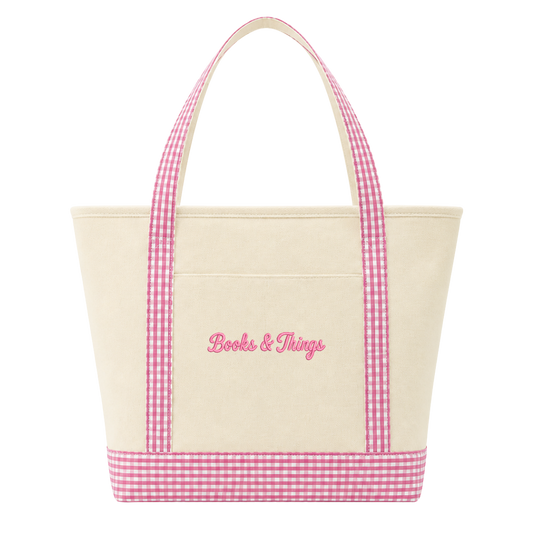 Books & Things Gingham Tote