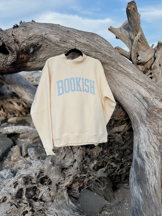 Printed Book Babe Mock Neck Crewneck
