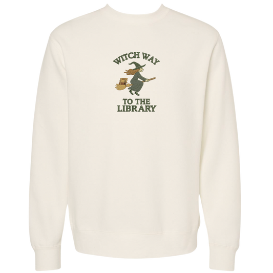 Witch Way To The Library Crewneck