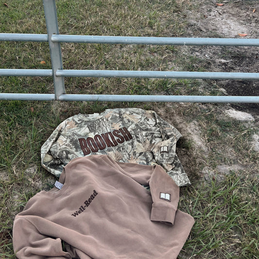 Embroidered Well-Read Brown Crewneck