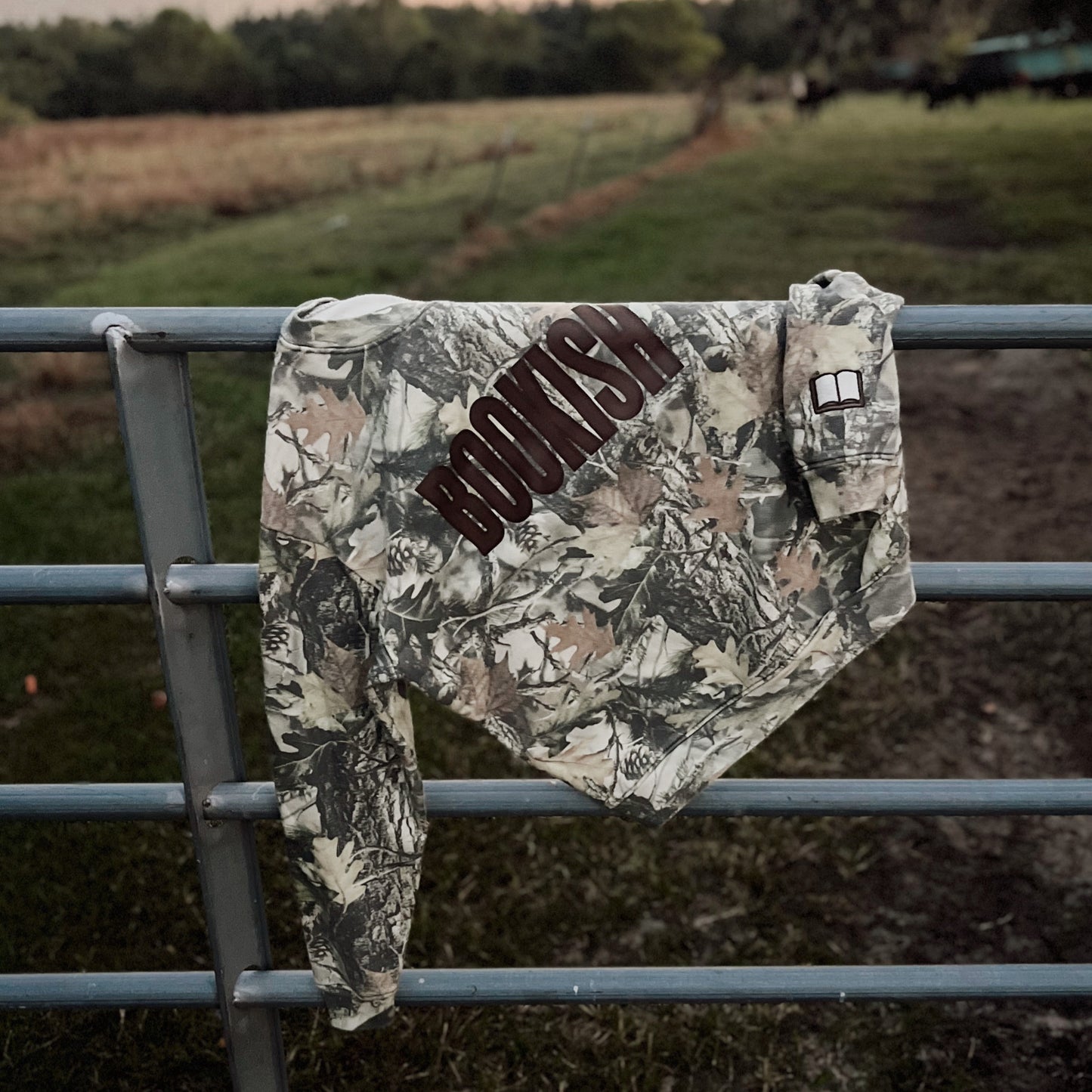 Printed Bookish Camo Crewnecks