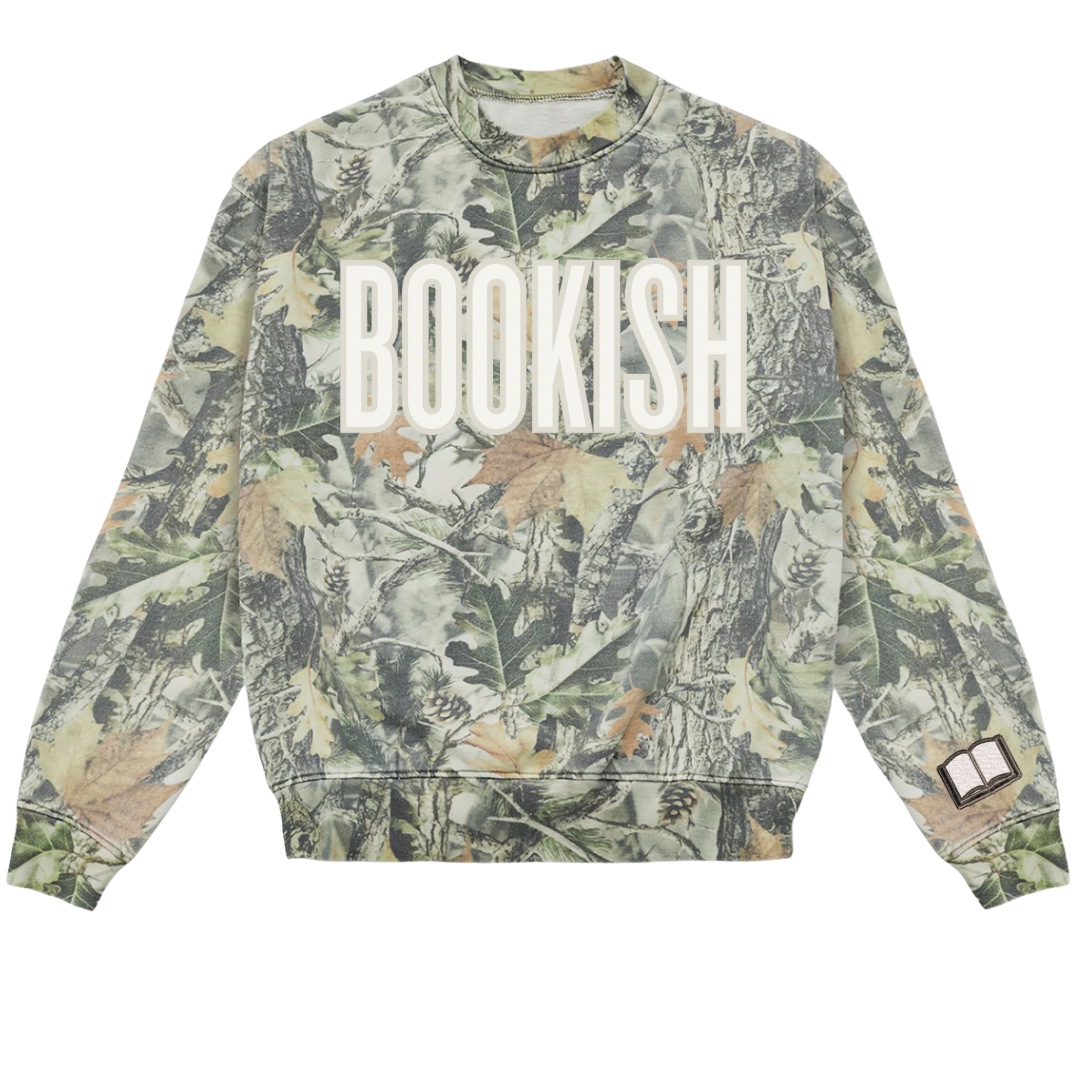 Printed Bookish Camo Crewnecks
