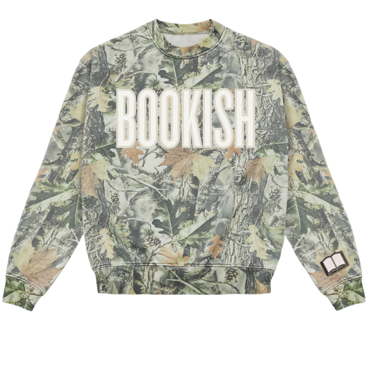 Printed Bookish Camo Crewnecks