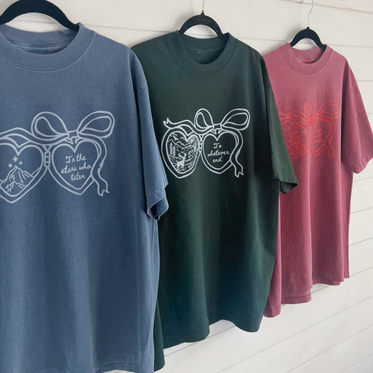 Printed Stars who Listen Locket Tee