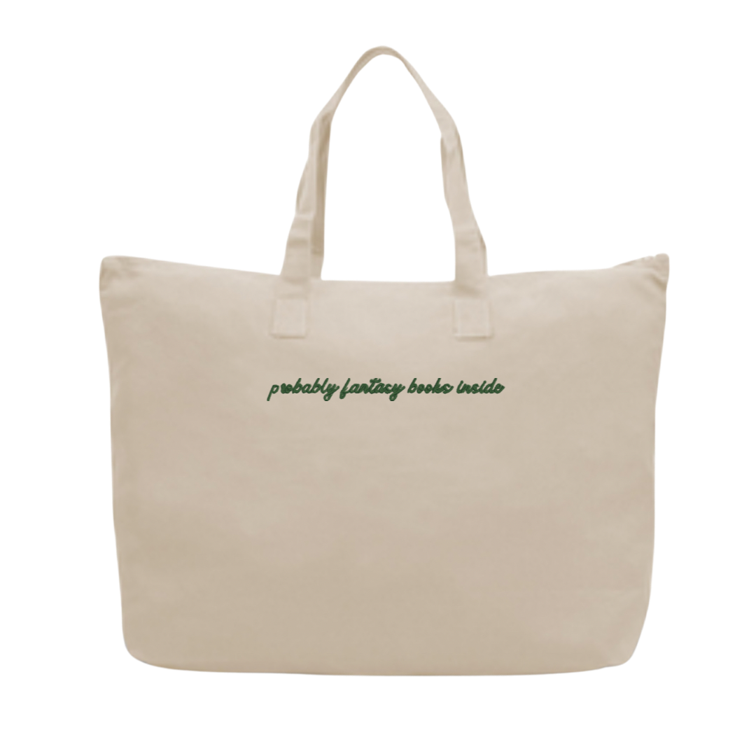 Large Canvas Tote- Fantasy Books Inside