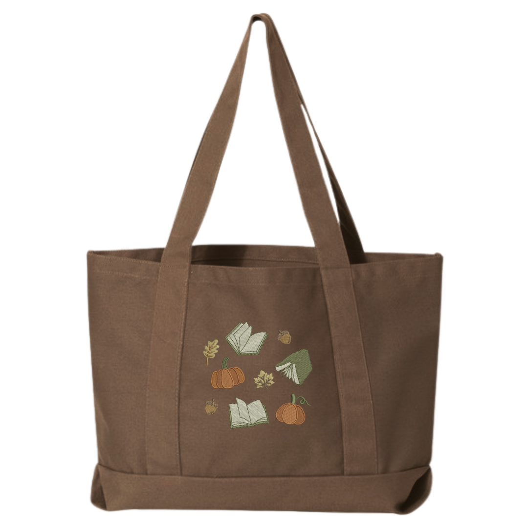 Bookish Fall Canvas Tote