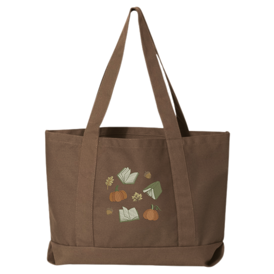 Bookish Fall Canvas Tote