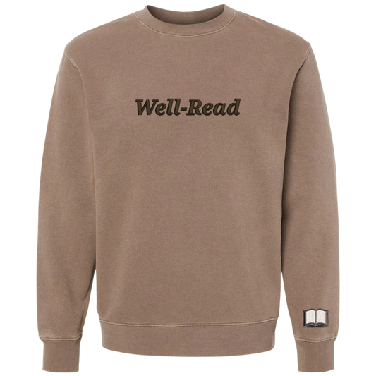 Embroidered Well-Read Brown Crewneck