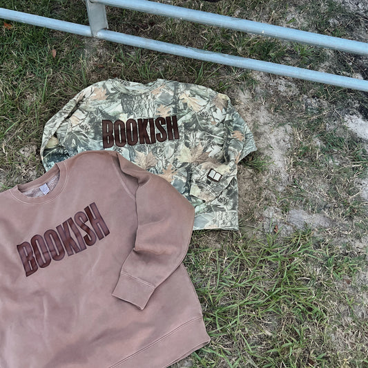 Printed Bookish Brown Crewneck